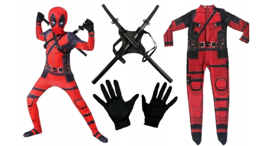 Strój Deadpool Dress 2 Miecze dla dzieci Bal karnawałowy 110/116